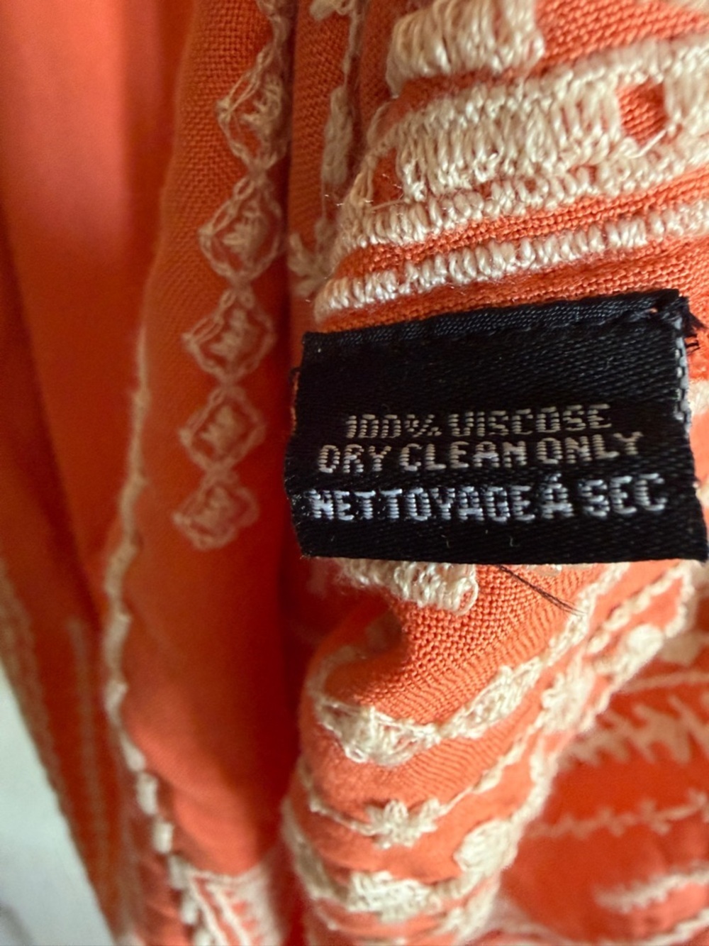 Tolani Kezia Peach Embroidered Boho Dress NWT 3/4 Sleeve V-Neck Women’s Medium - Picture 9 of 13